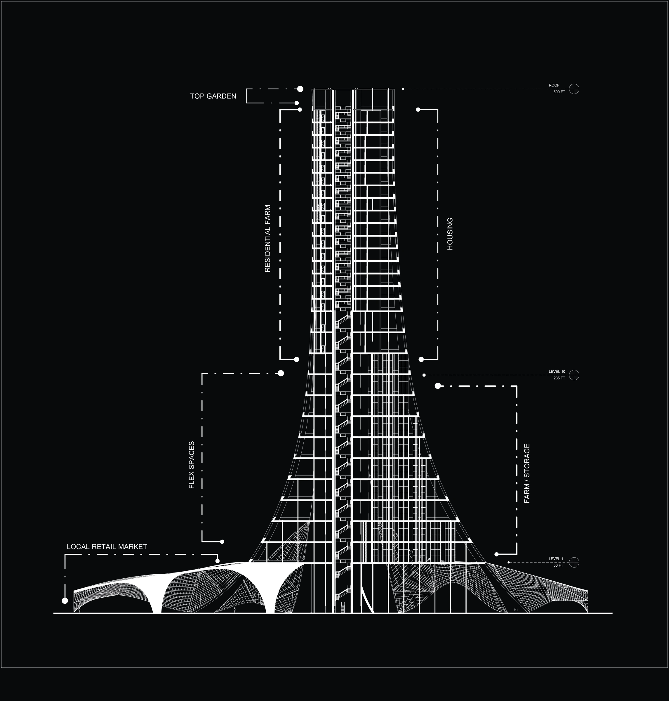 London Vertical Farm — london v farm section