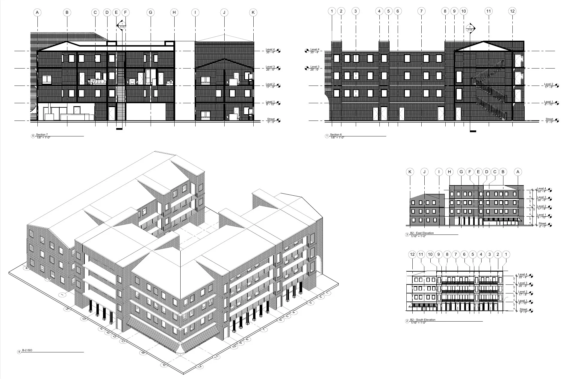 Venice Apartments · B 2 apartment layout Elevations & 3D View · page 1