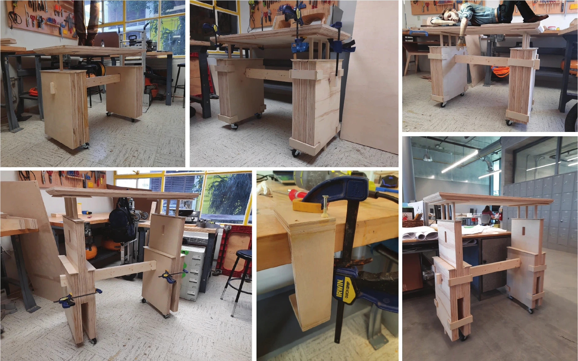 Standing desk fabrication photographs